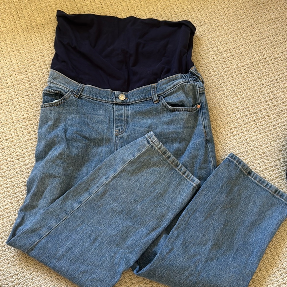 Mango Maternity Kick Flare Crop Jean